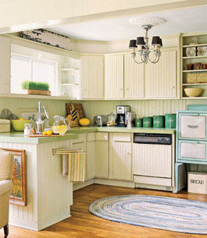 Harmoniski saskaņota virtuves interjera krāsu shēma