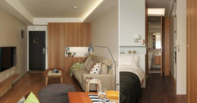 Dizains mazi dzīvokļi, kas izrādījās no studijas līdz divu guļamistabu.