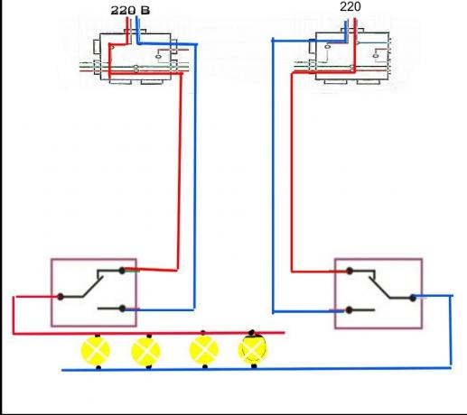 Straight-caur vai krustošanas slēdzis: demontēt elektroinstalācijas diagrammu